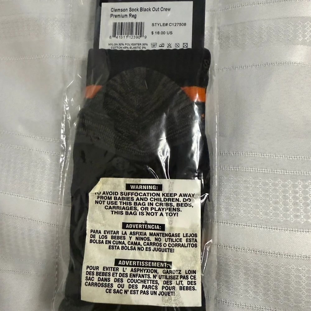 Clemson Howard's Rock Men's Crew Socks - Black and Orange